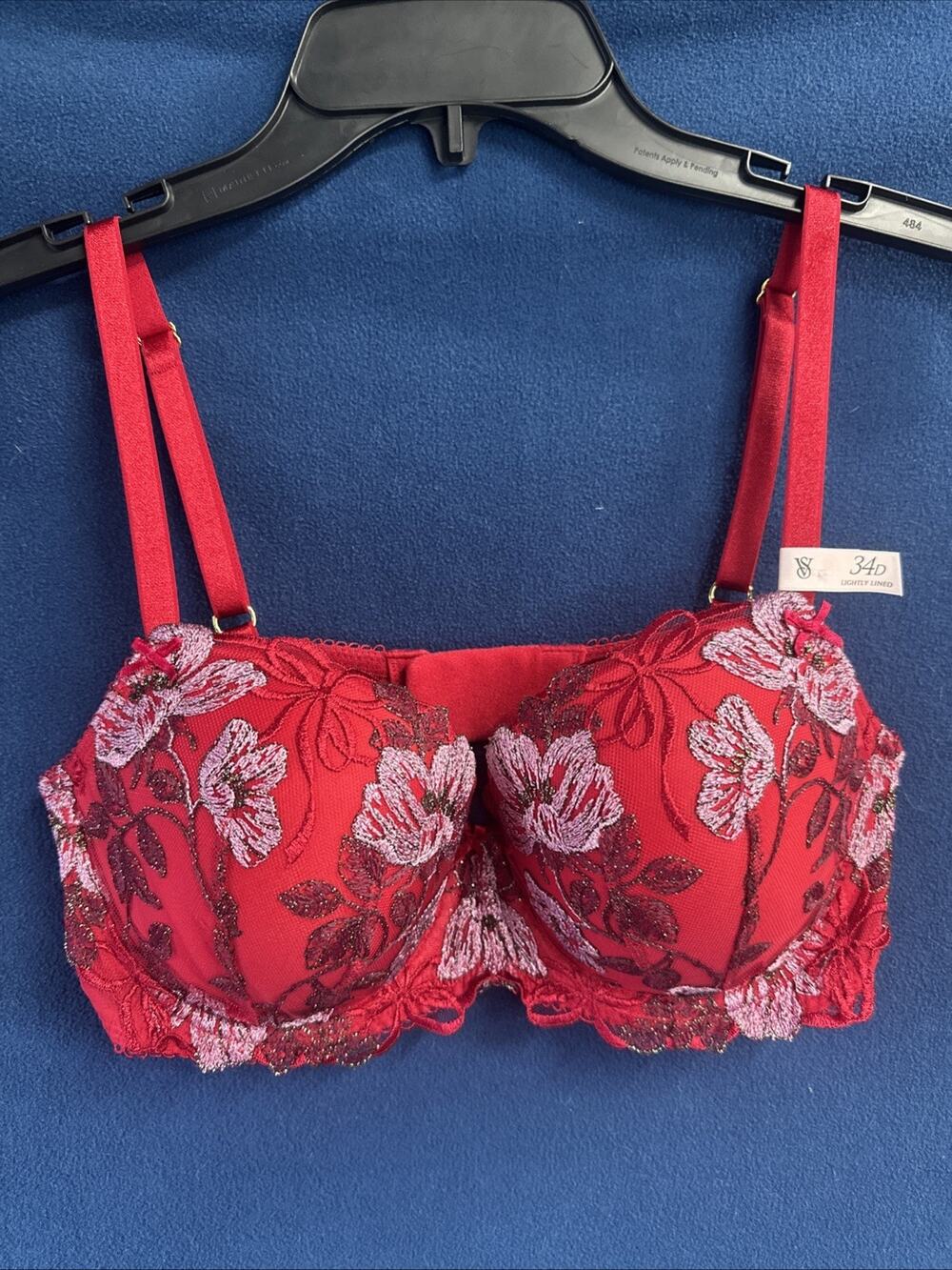 Victoria’s Secret Dream Angels Lightly Lined Demi Roses Embroidery Bra 34D NWT